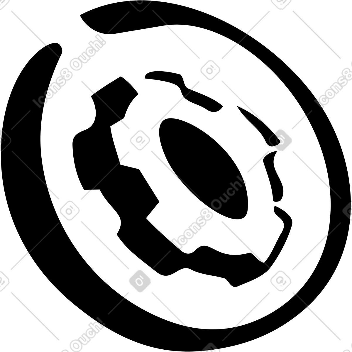 Small gear icon-Illustration im Line-Stil als Download in PNG, SVG