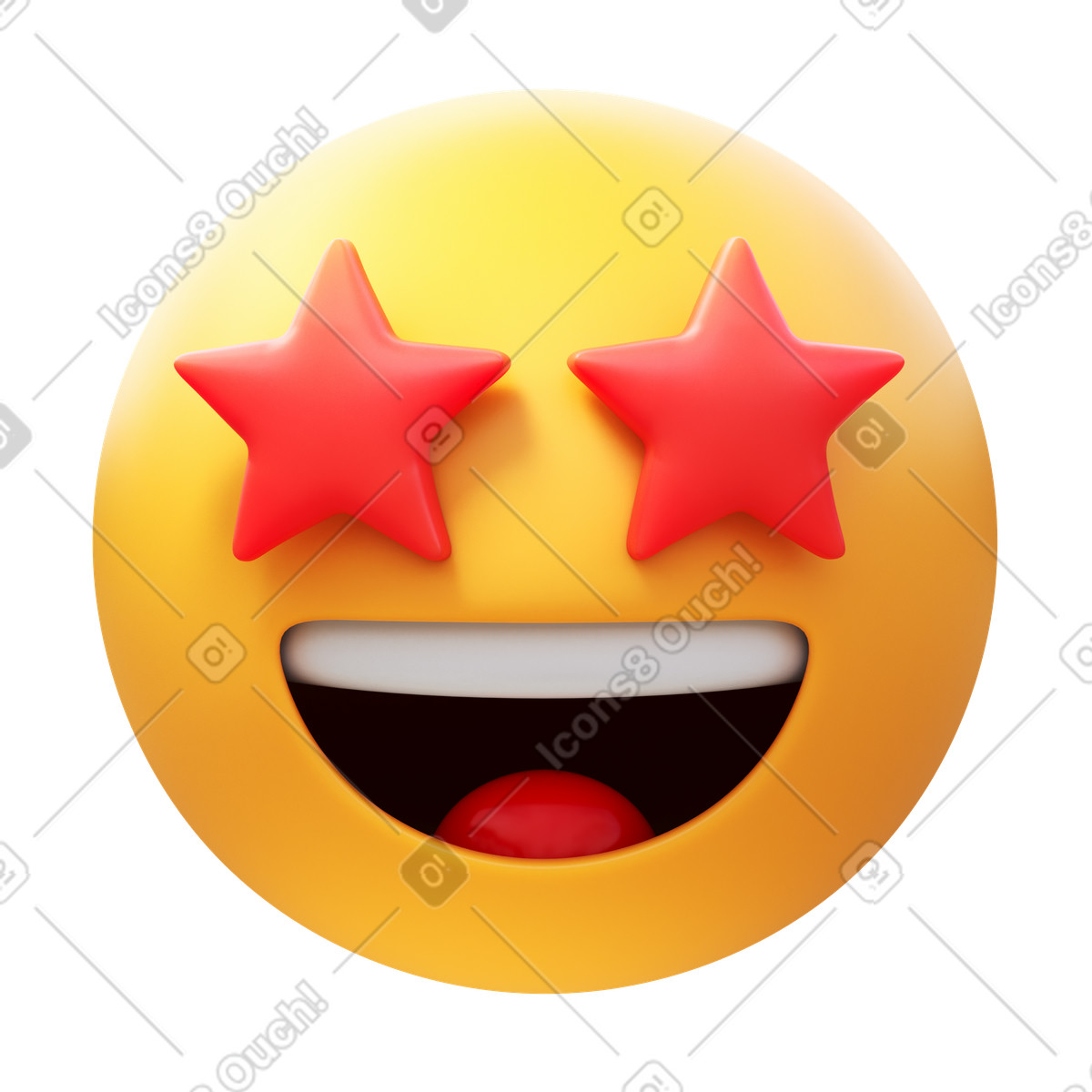 3D Fluency スタイルの Star struck のイラストをPNG、SVG形式でダウンロード