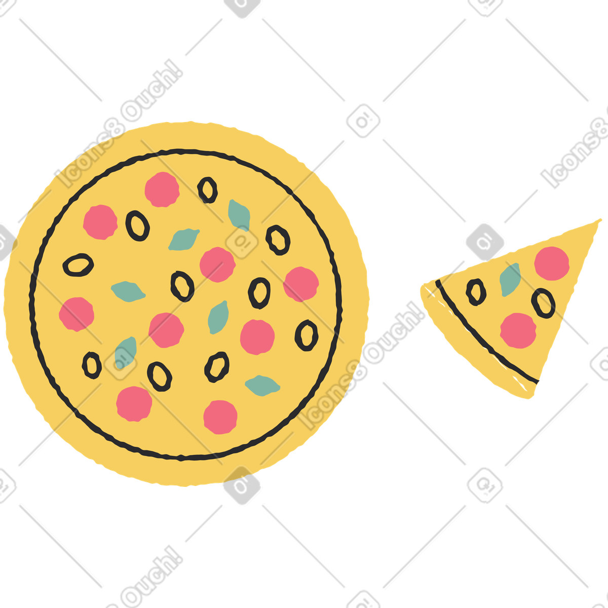 下载 Pablo 风格的 比萨 插画，支持 PNG、SVG 格式