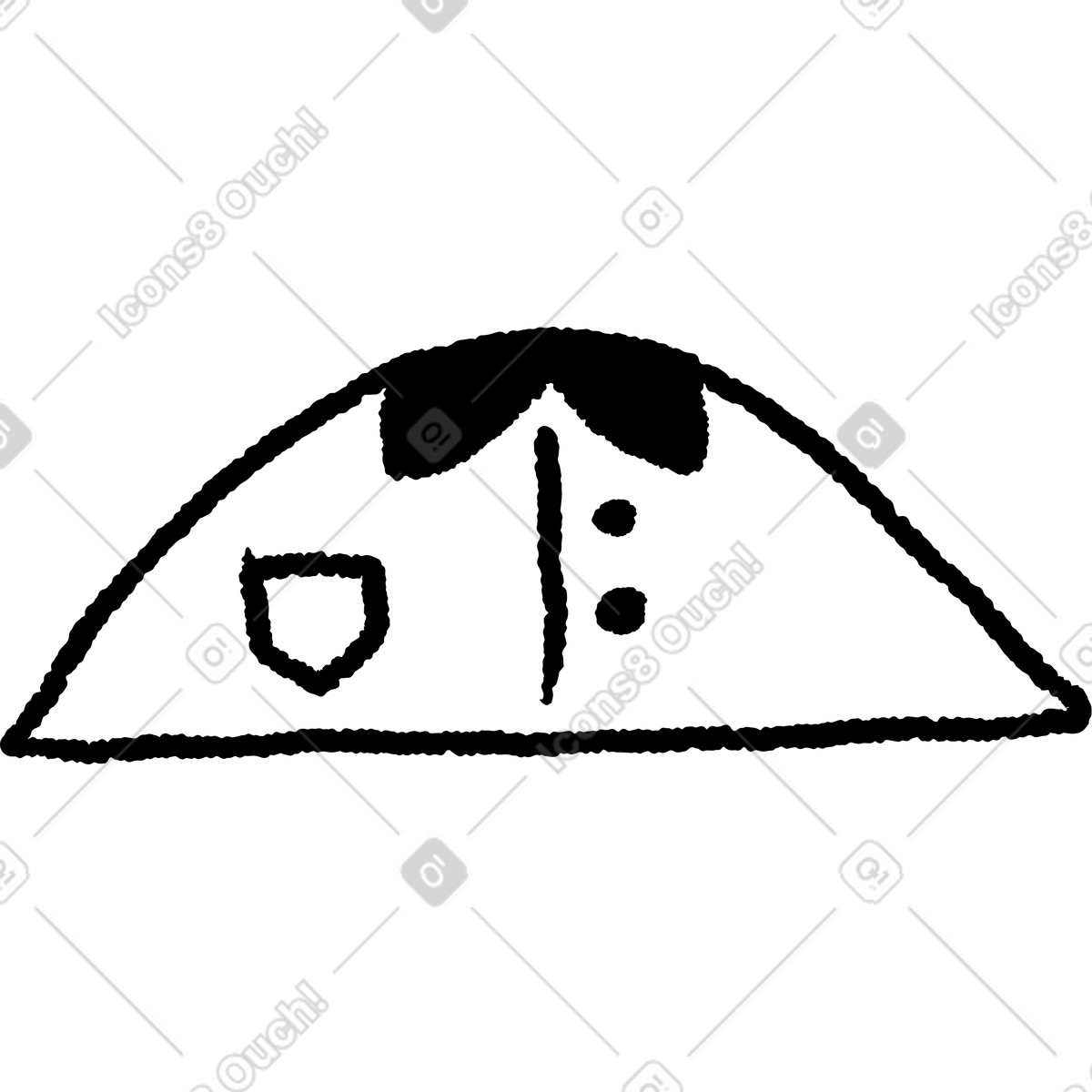 Shirt collar with buttons and pocket hand drawn outline doodle-Illustration im Black Chalk-Stil als Download in PNG, SVG