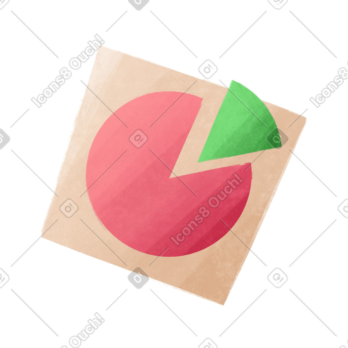 Ilustración Business data pie chart with highlighted slice en estilo Bonbon a descargar en PNG y SVG