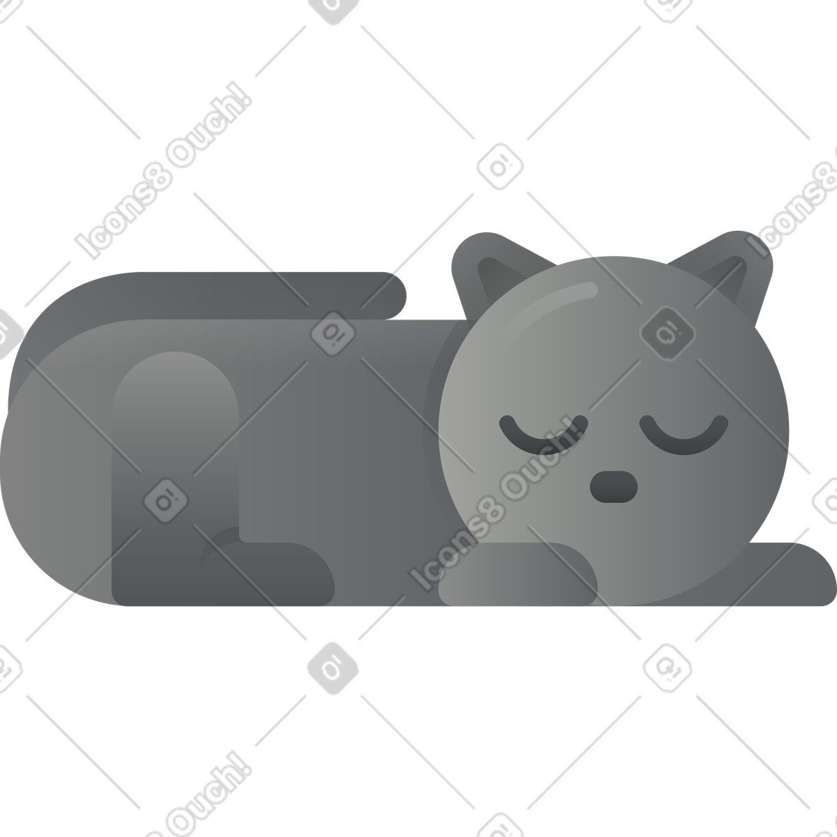 Cat illustration in Hugo style download in PNG, SVG