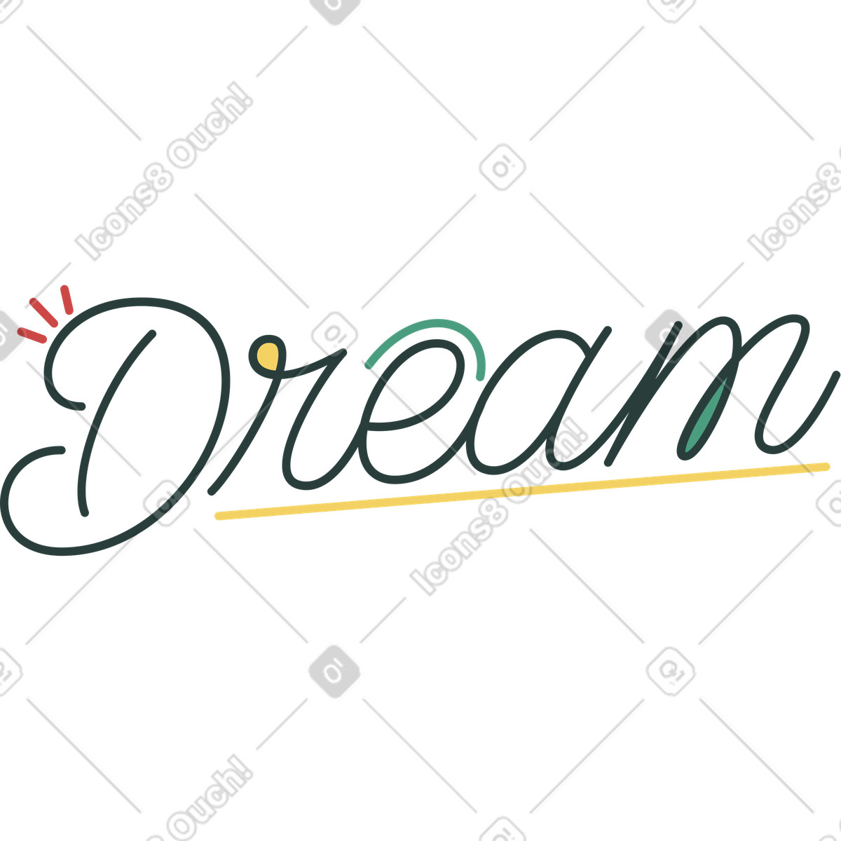 Traum-Illustration im Macaroni-Stil als Download in PNG, SVG