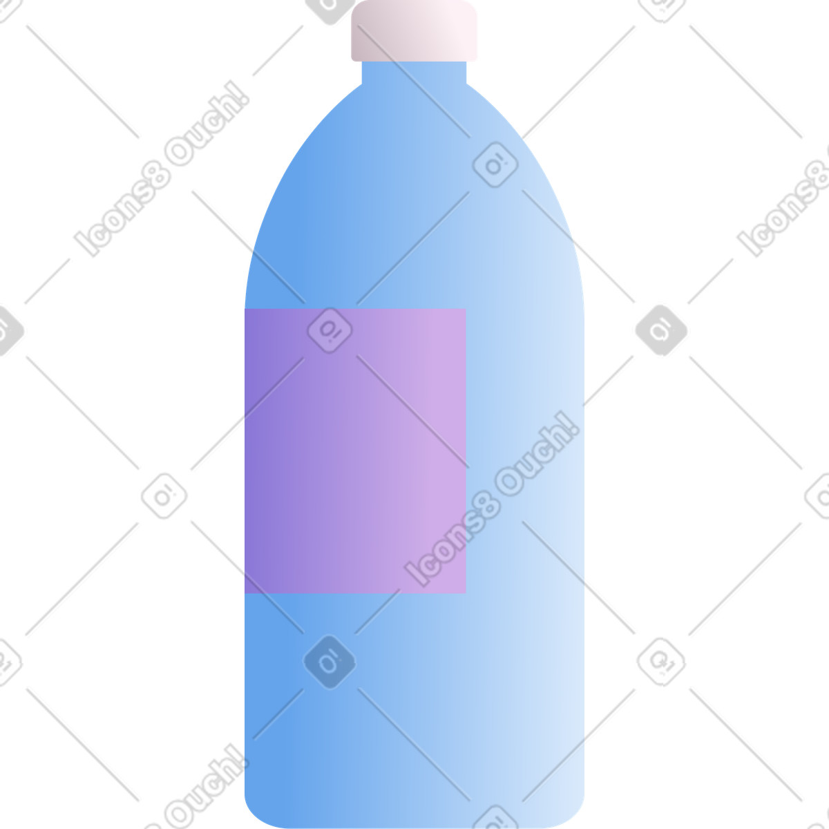 Blue bottle illustration in Silky style download in PNG, SVG