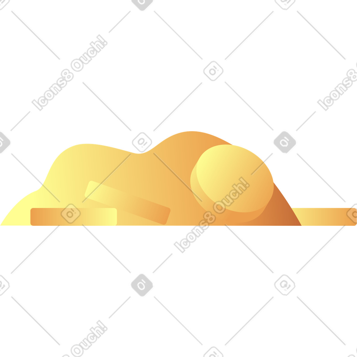 Golden treasures illustration in Halloween Party style download in PNG, SVG