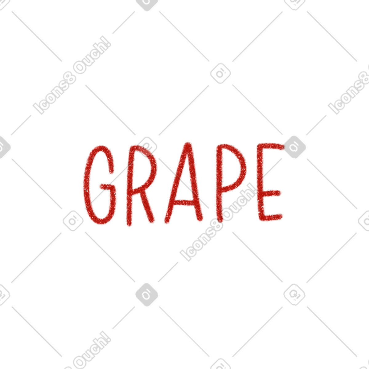 Grape lettering illustration in Cozy style download in PNG, SVG