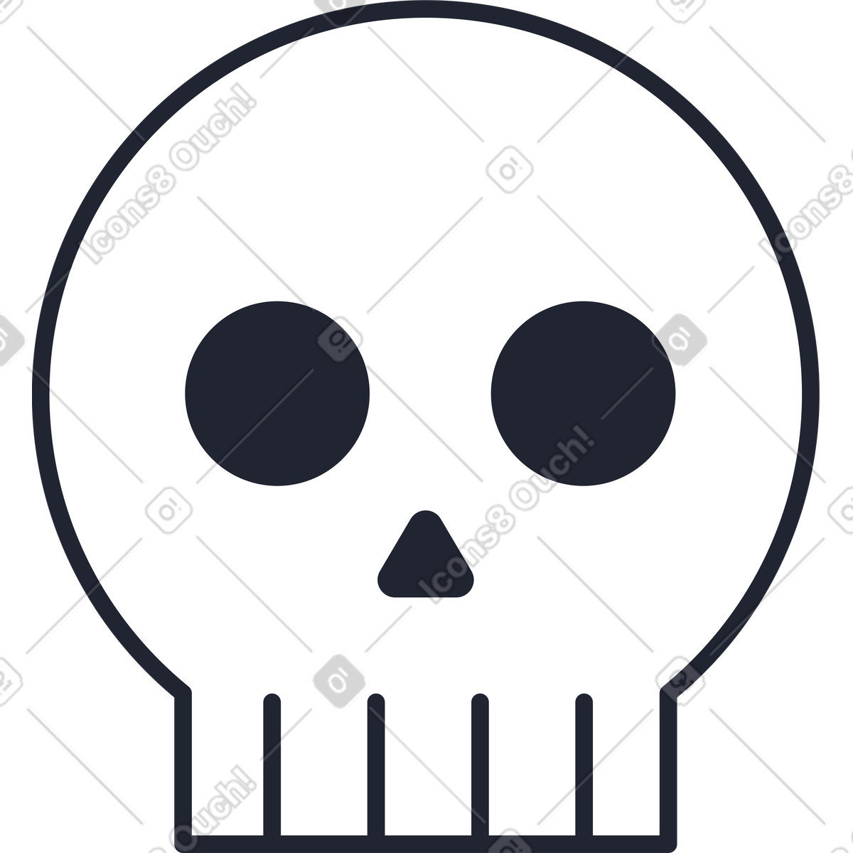 Schädel-Illustration im Pablita-Stil als Download in PNG, SVG
