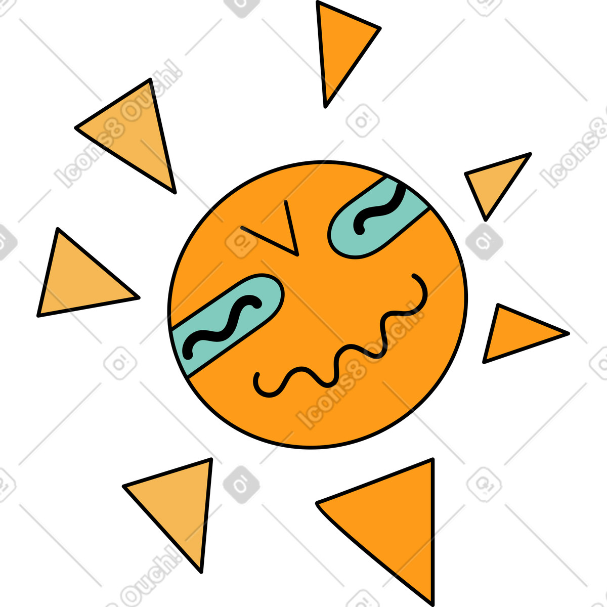 Sole illustrazione in stile Surr scarica in PNG, SVG