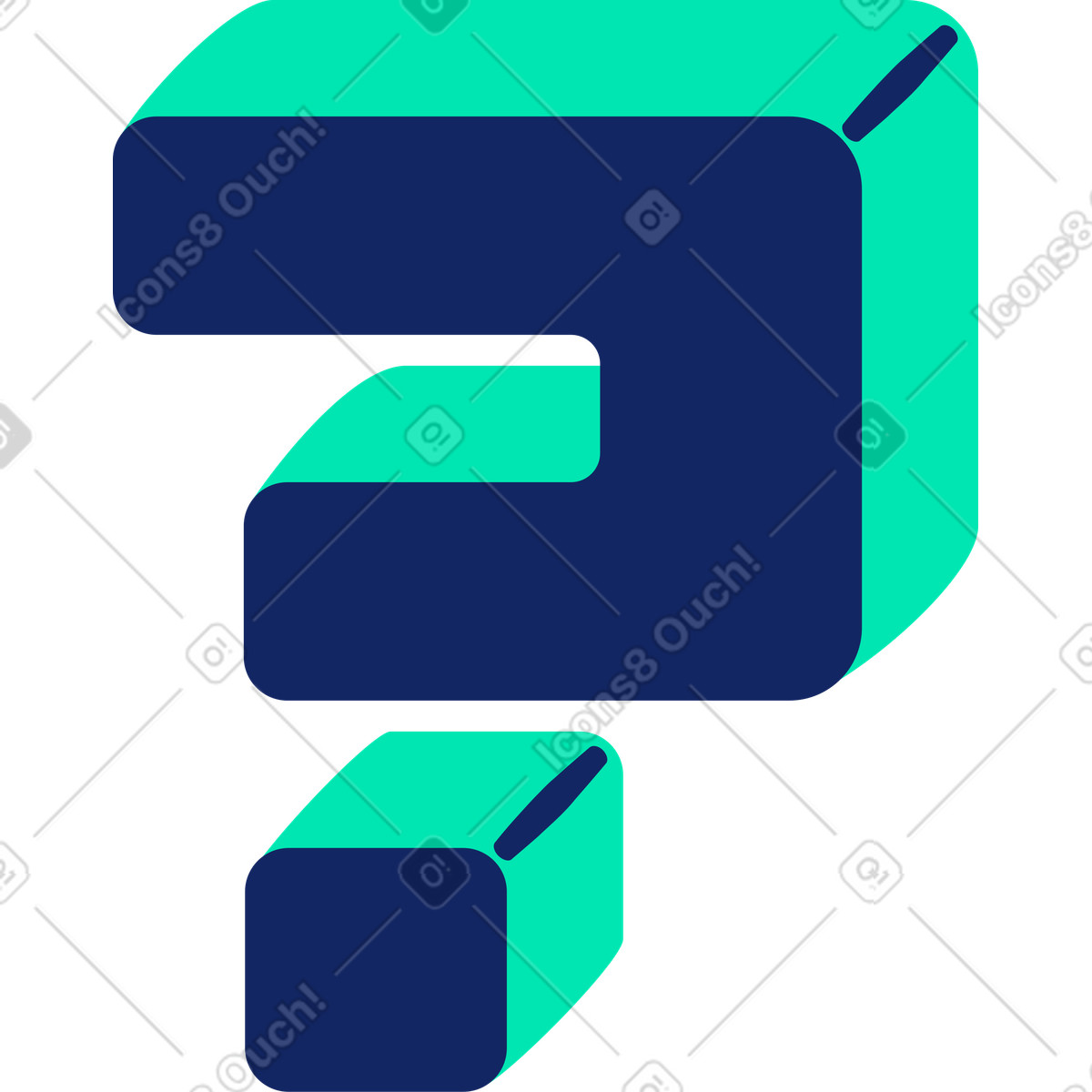 Fragezeichen-Illustration im Cyborg-Stil als Download in PNG, SVG