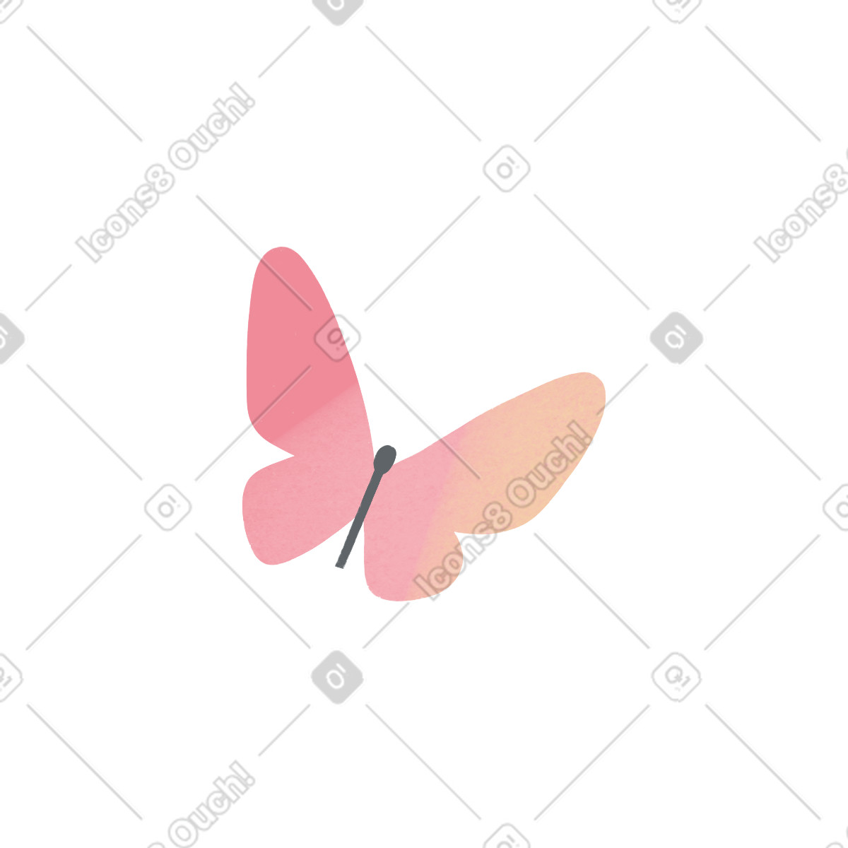 Pink butterfly illustrazione in stile Shine scarica in PNG, SVG
