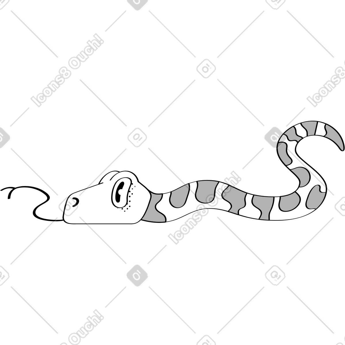 Snake illustration in Looney style download in PNG, SVG