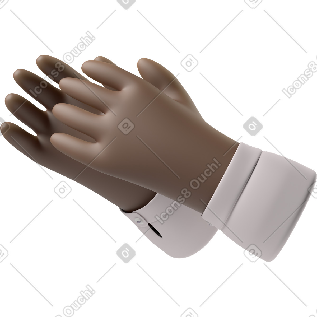 3D Hands Fun&Wild 스타일의 검은 피부 손 박수 일러스트레이션 PNG, SVG 다운로드