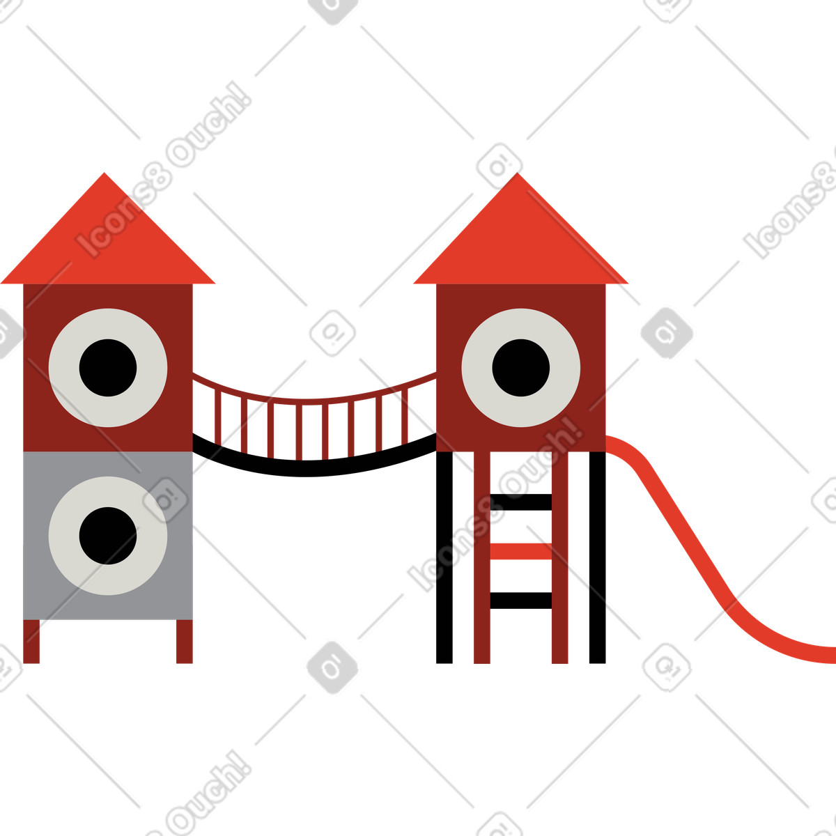 Ilustración Torre de juegos en estilo Burgundy a descargar en PNG y SVG