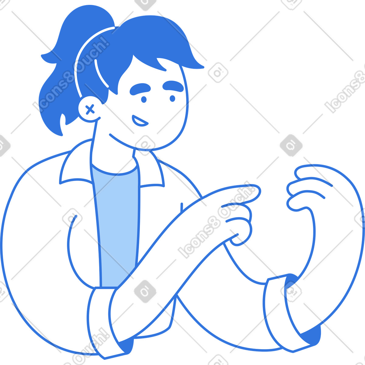 Illustration Femme tenant quelque chose dans les bras le style Sky à télécharger aux formats PNG, SVG