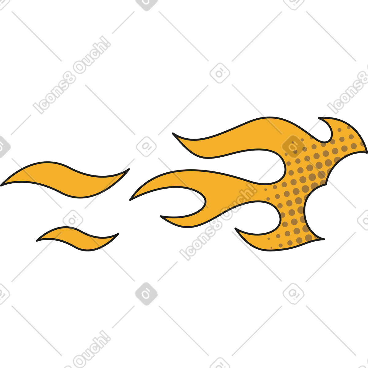 Rubber スタイルの Flame のイラストをPNG、SVG形式でダウンロード