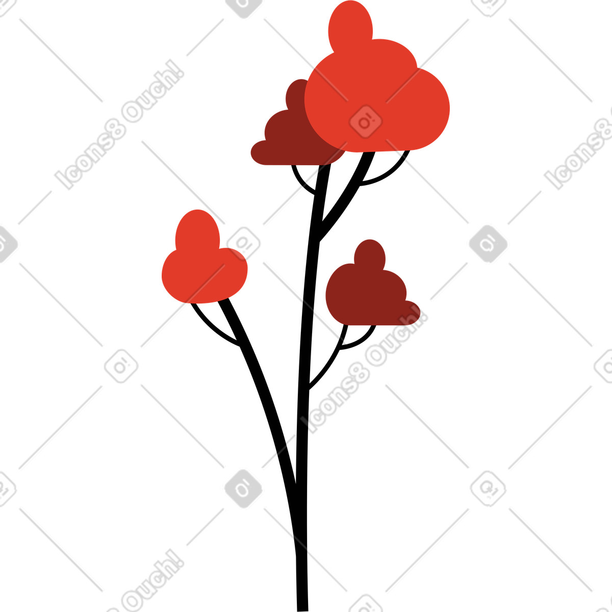 Illustration Arbre dans le style Burgundy à télécharger aux formats PNG, SVG