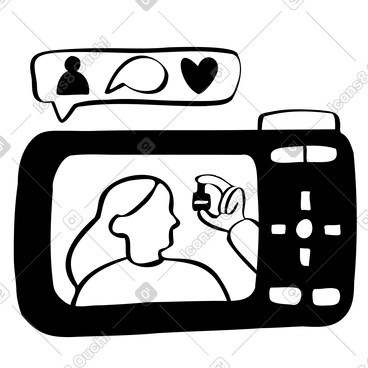 소셜 미디어용 영상을 촬영하는 인플루언서 PNG, SVG