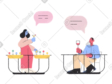Isolated chatting from balconies PNG, SVG