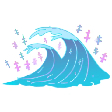 A dynamic wave made of swirling digital lines and colorful hashtag symbols