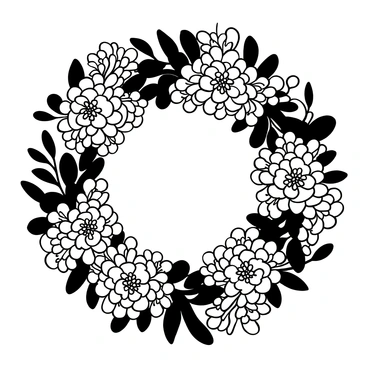 A circular festive wreath composed entirely of intricate grevillea flowers and lush foliage. The grevillea flowers are densely arranged, showcasing their unique shapes and textures. The surrounding foliage includes various shades of leaves, adding depth and a rich contrast to the flowers. The overall composition is full and vibrant, creating a striking visual display of nature's beauty. The wreath is designed to be hung against a plain background, emphasizing its detailed botanical elements.