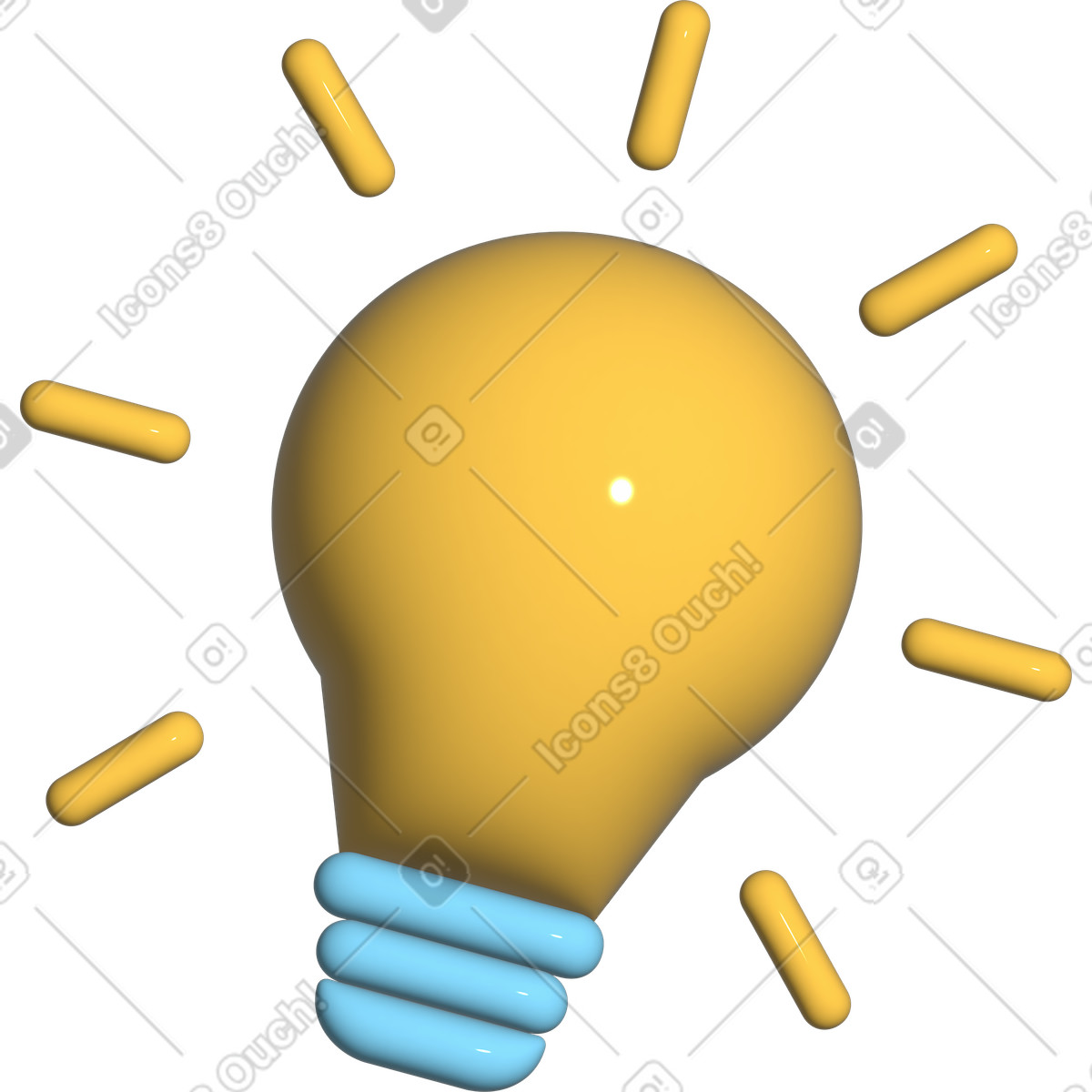 Ilustração de Lâmpada amarela em no estilo Cartoony para baixar em PNG, SVG