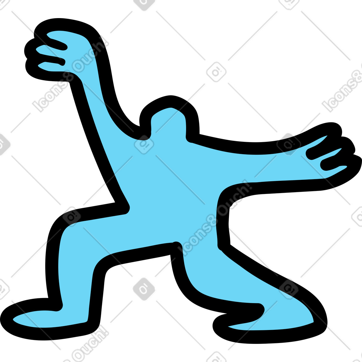 Person stading and holding something illustration in Wiggle style download in PNG, SVG