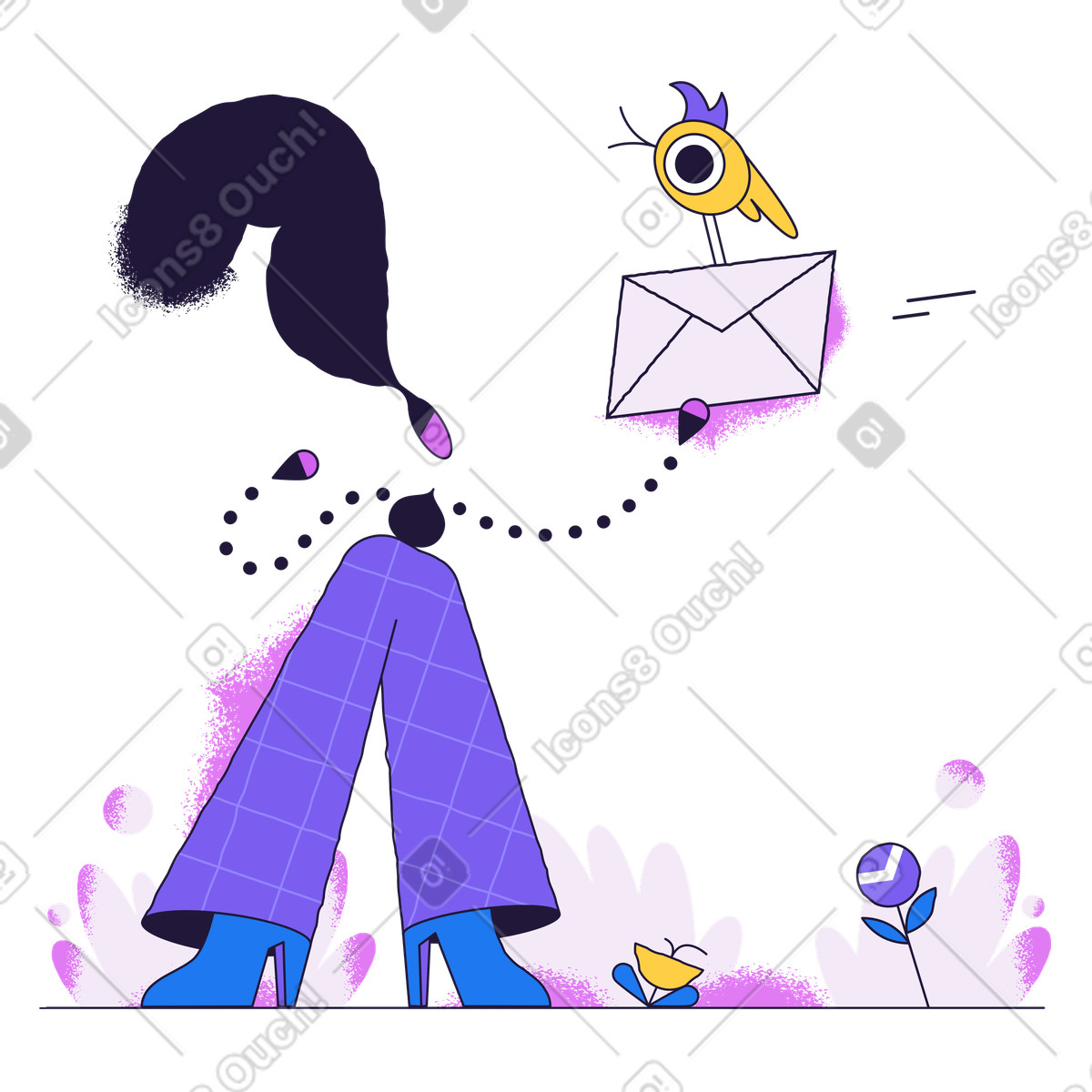 Ilustração de Receber uma carta em no estilo Conifer para baixar em PNG, SVG