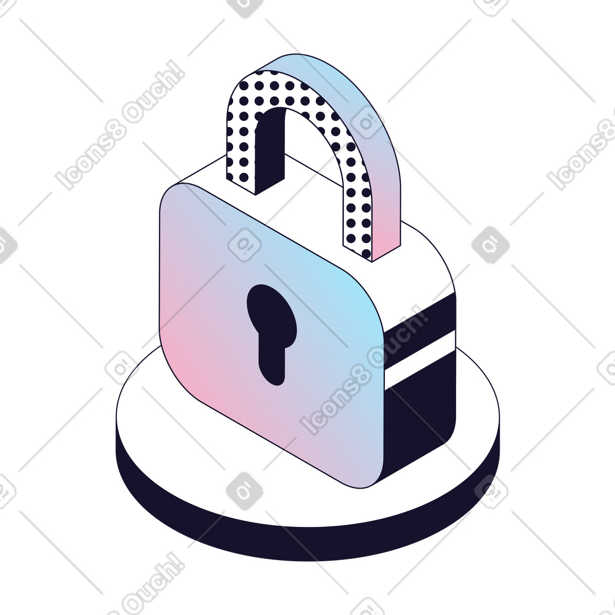 Secure Lock, Access Control, Data Protection illustration in Node style download in PNG, SVG