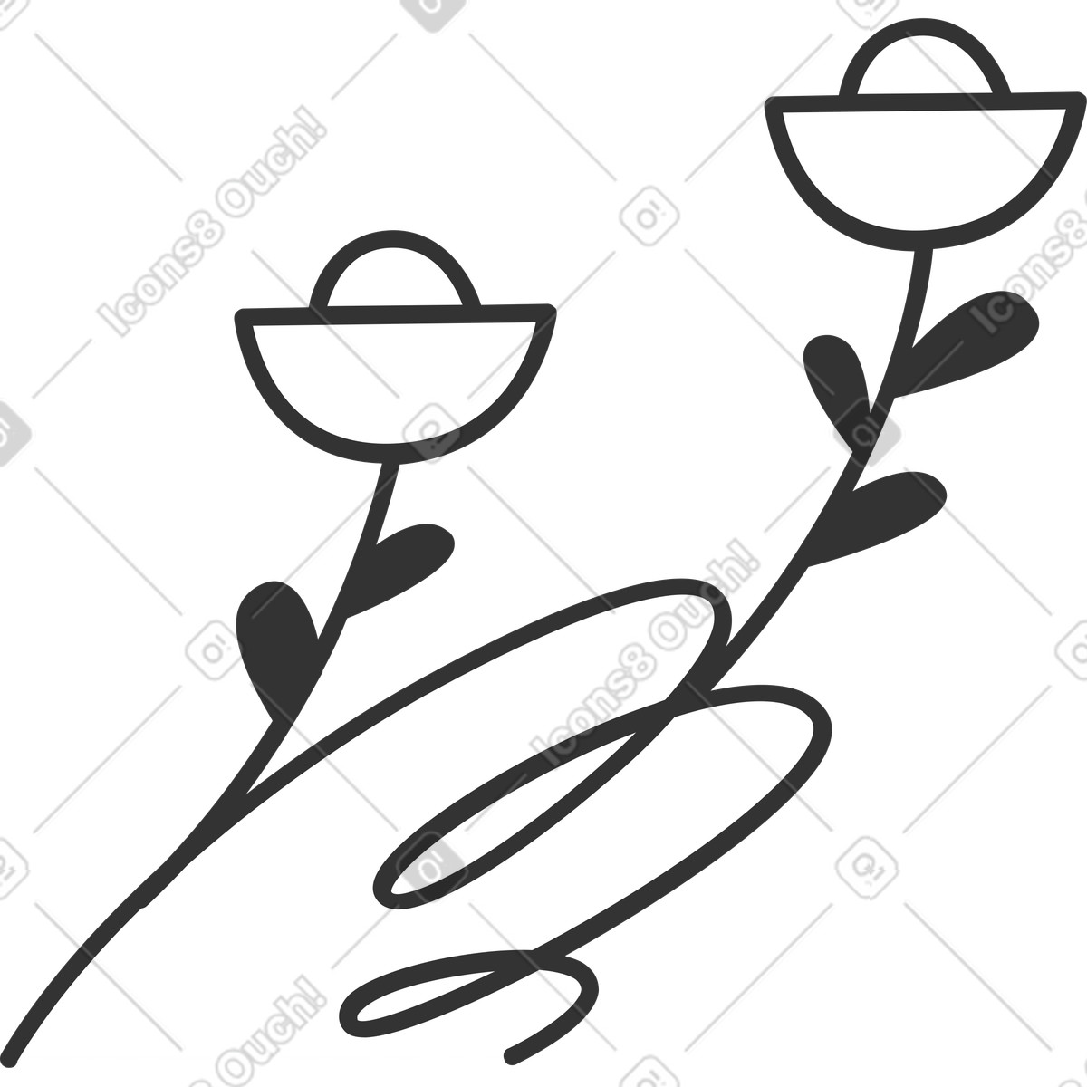 Fiore illustrazione in stile Crayon scarica in PNG, SVG