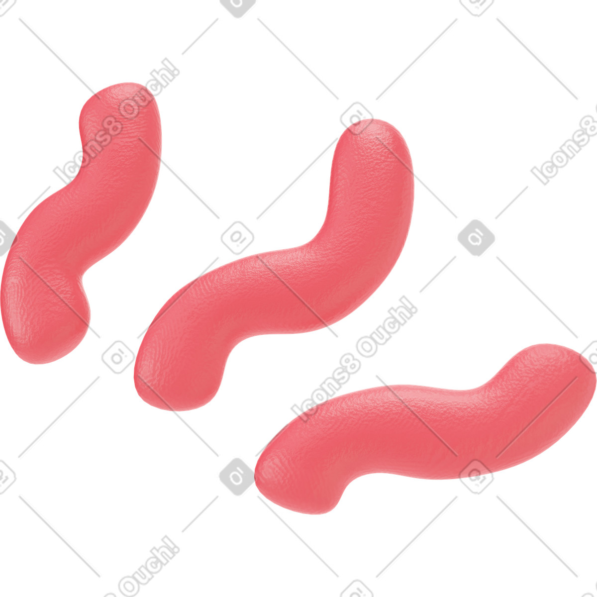 Illustration Lignes ondulées rouges dans le style 3D Stripy à télécharger aux formats PNG, SVG