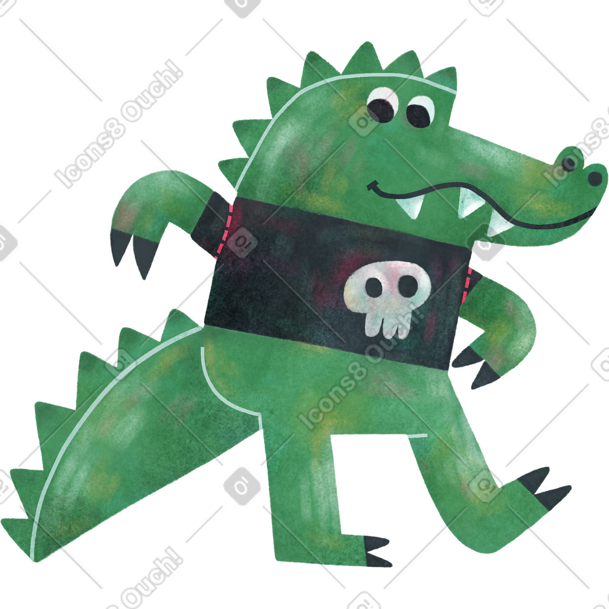 Jungle 스타일의 Crocodile 일러스트레이션 PNG, SVG 다운로드