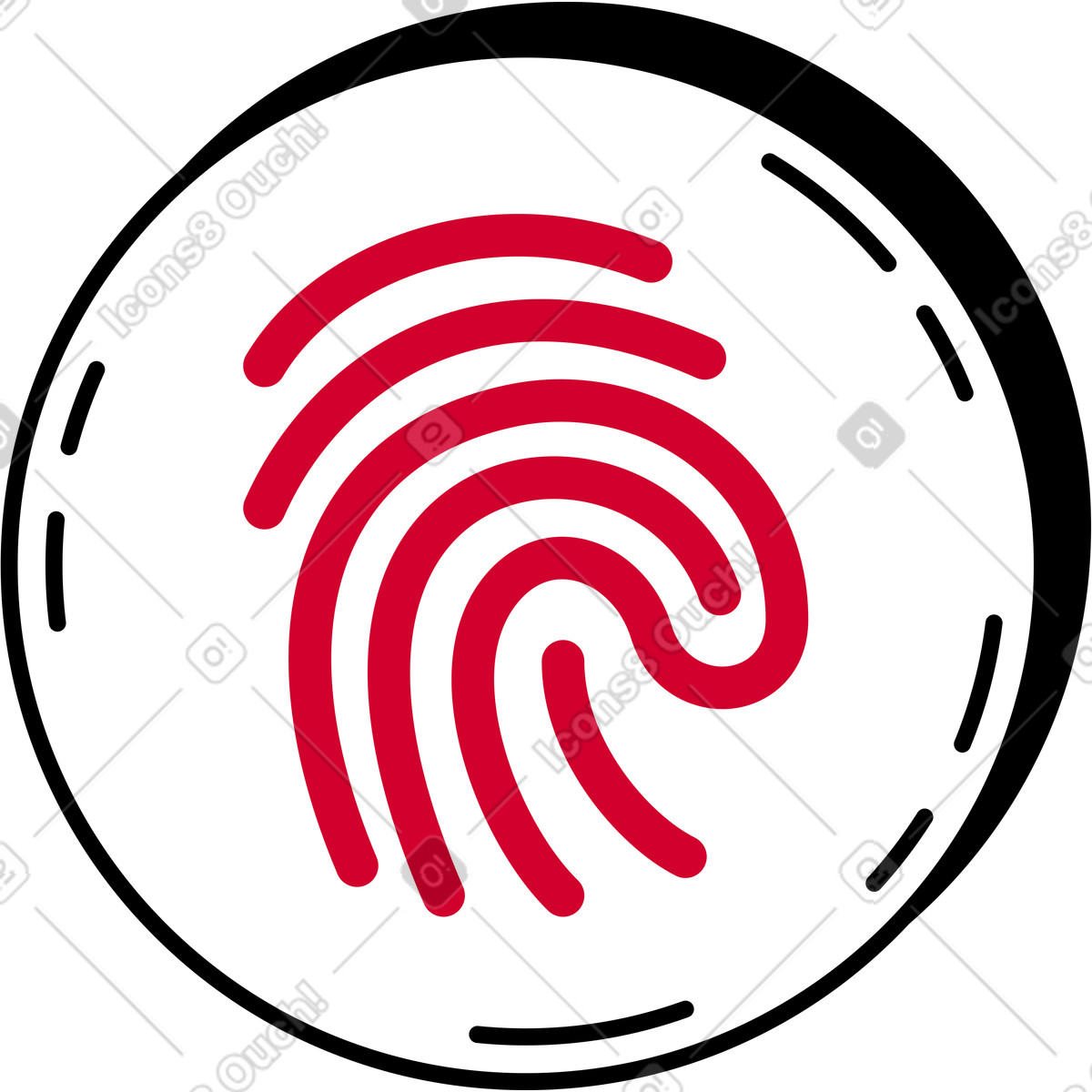 Fingerprint illustration in Ruby style download in PNG, SVG