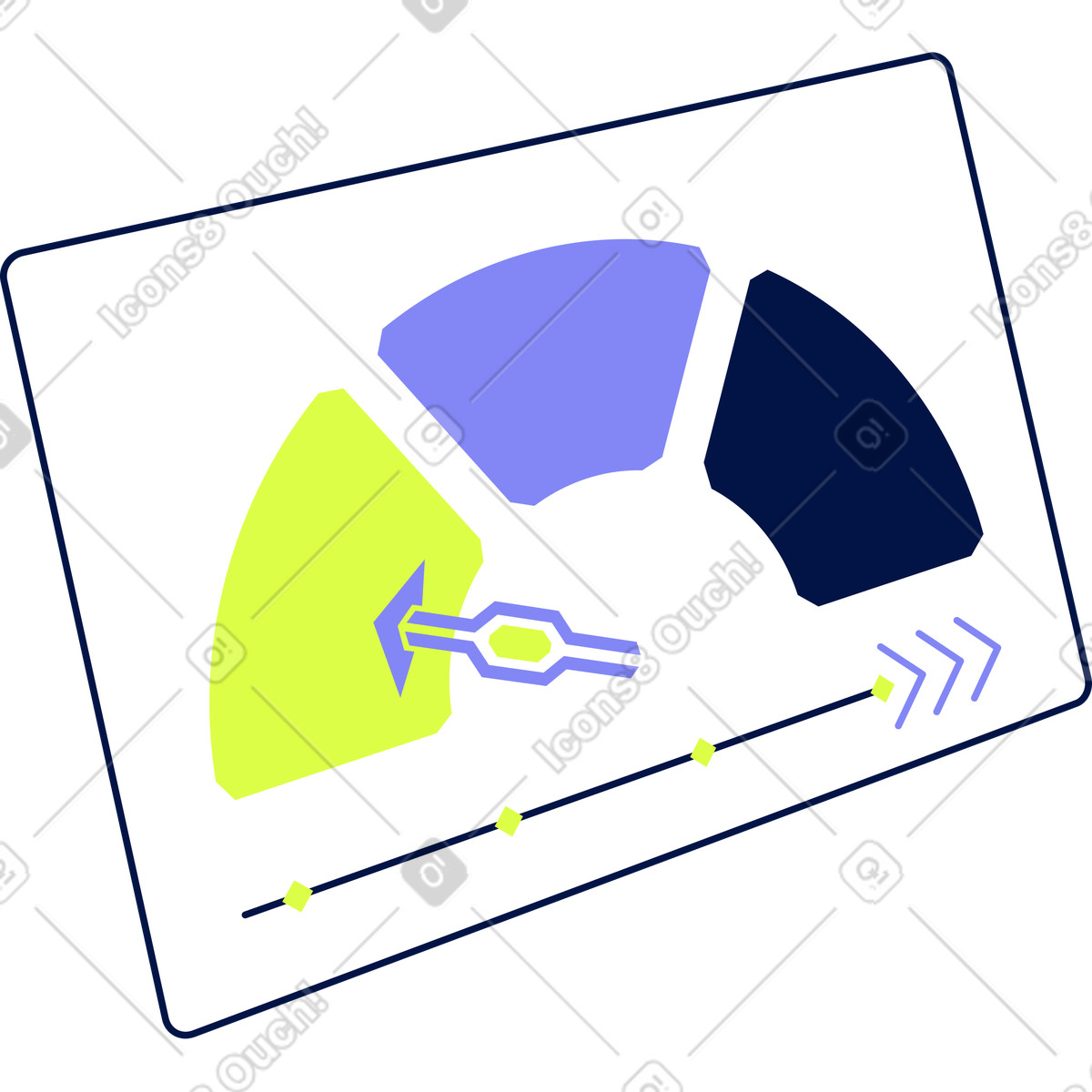 Screen with analytics illustration in Glow style download in PNG, SVG