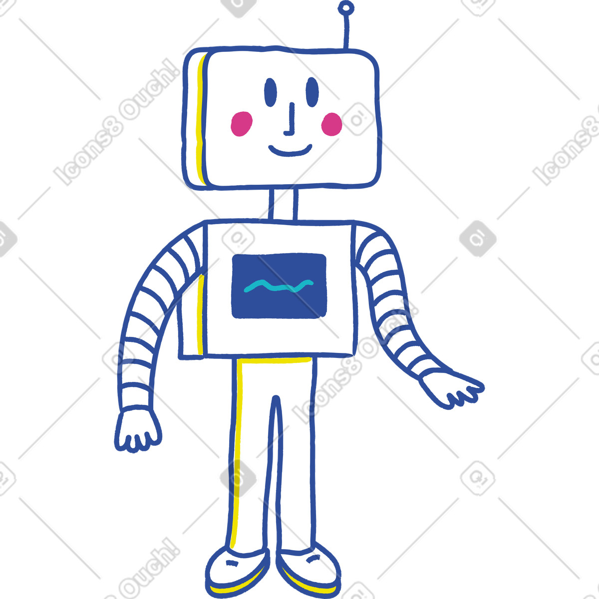 Lime スタイルの ロボット のイラストをPNG、SVG形式でダウンロード
