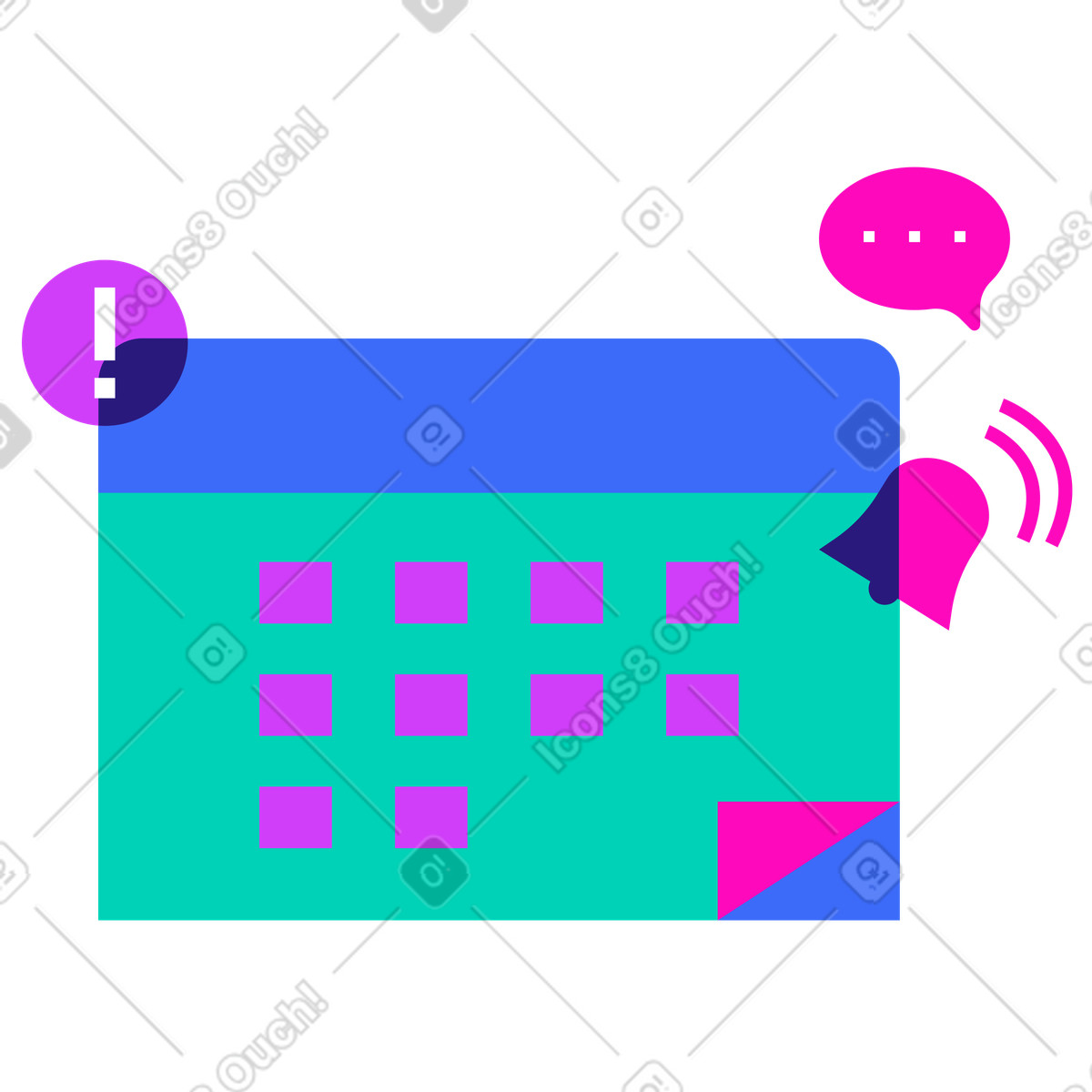 Ilustração de Notificações calendário para gerenciamento tempo em no estilo Basic baixar em PNG, SVG