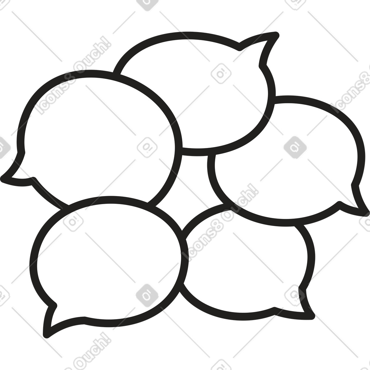 Ilustración Grupo de burbujas diálogo en estilo Little a descargar en PNG y SVG
