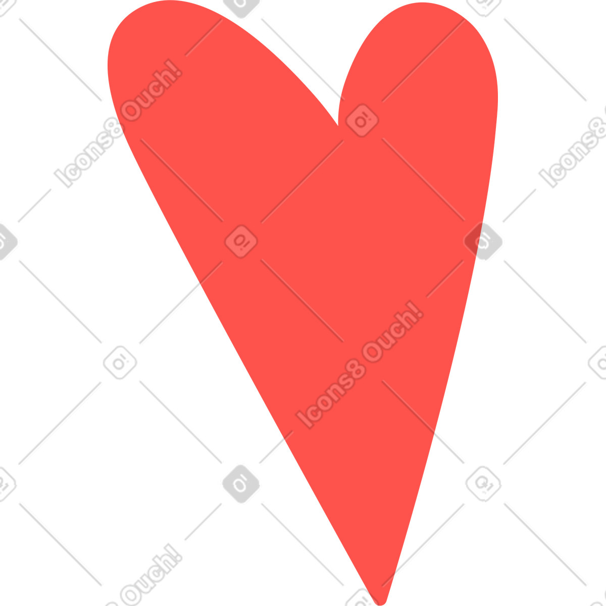 Lagom 스타일의 산호 심장 일러스트레이션 PNG, SVG 다운로드