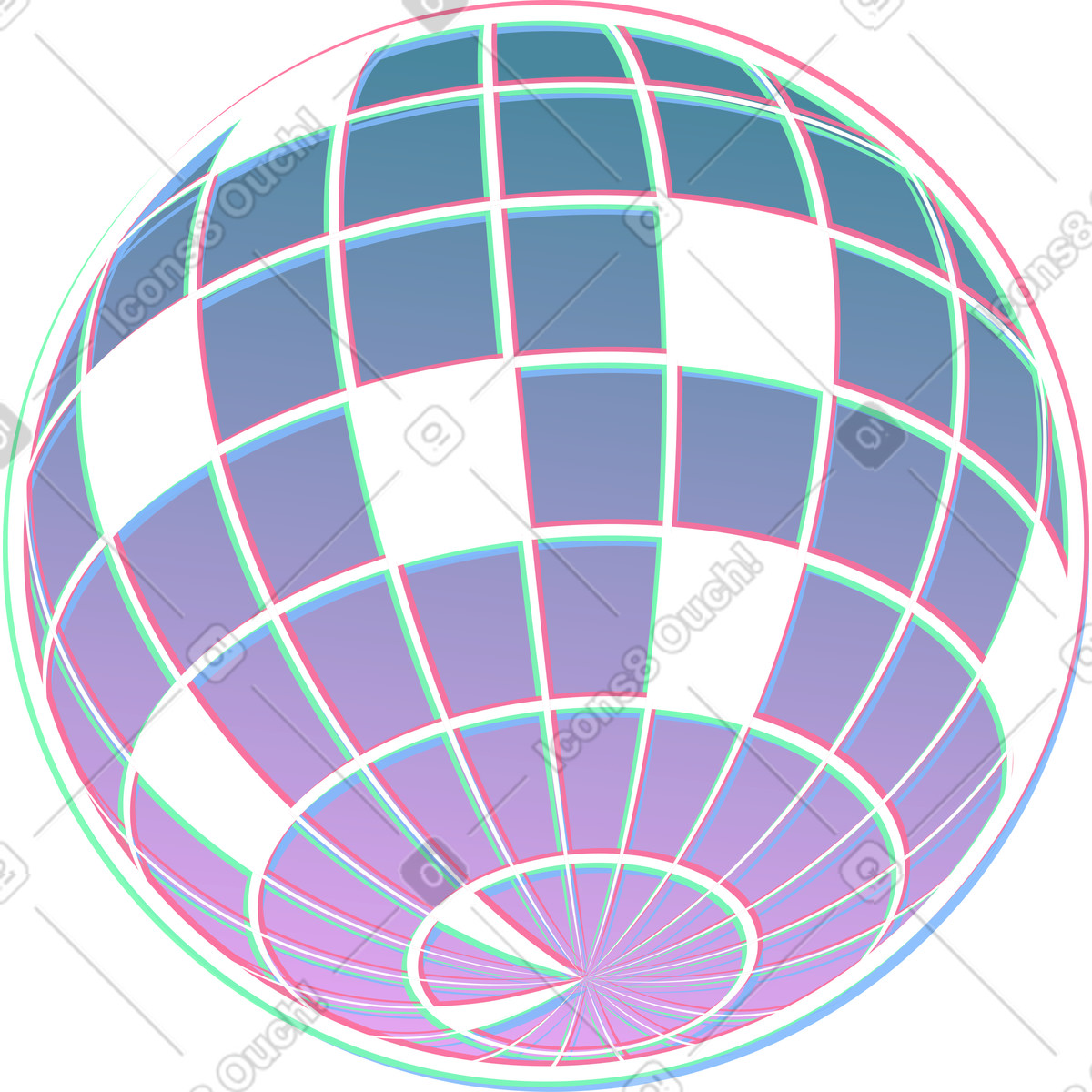 Ilustración Bola de discoteca espejo en estilo Neon a descargar en PNG y SVG