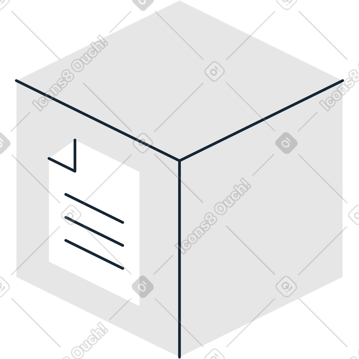 下载 Indigo 风格的 立方体白色文档图标 插画，支持 PNG、SVG 格式