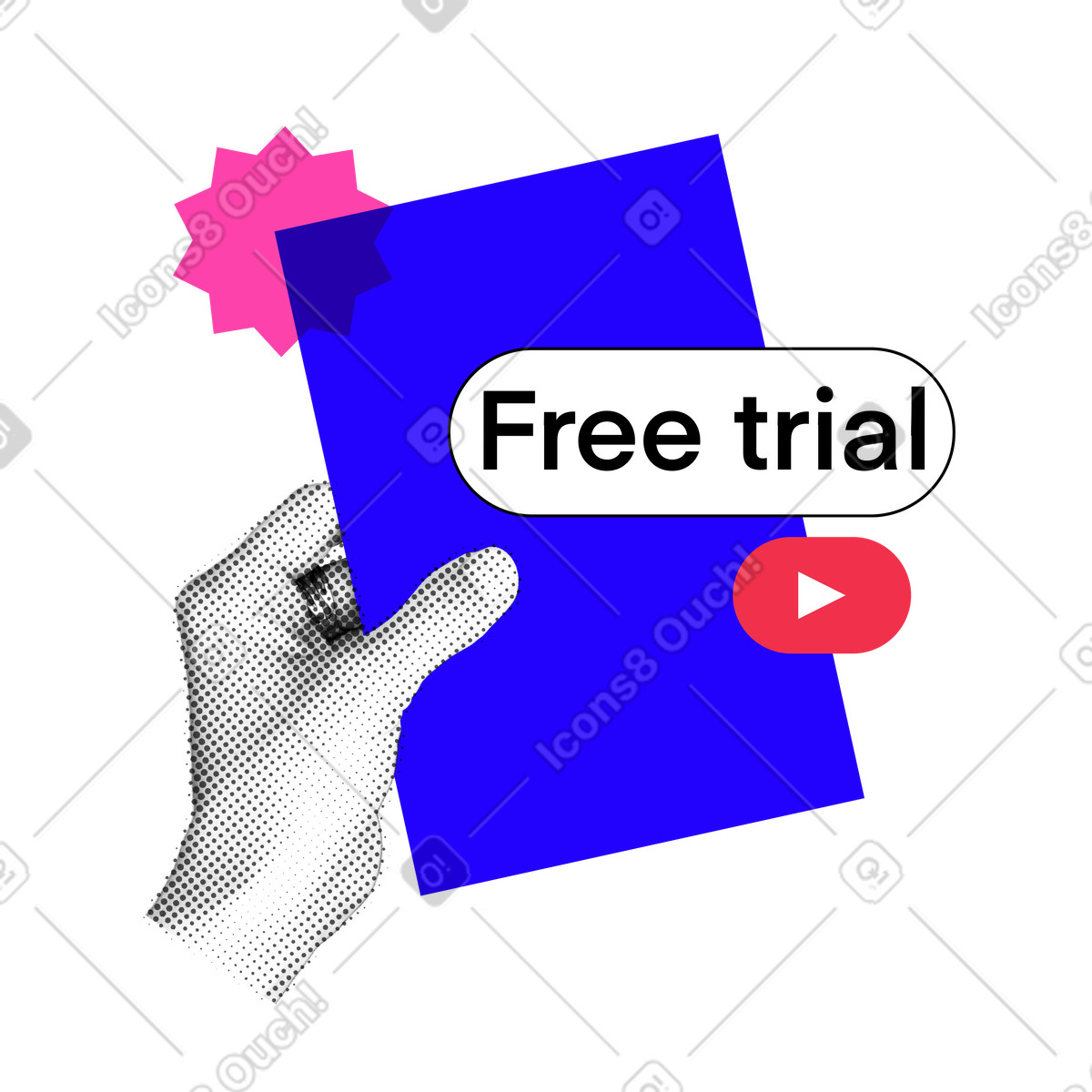 Offer of a free trial period illustration in PNG, SVG