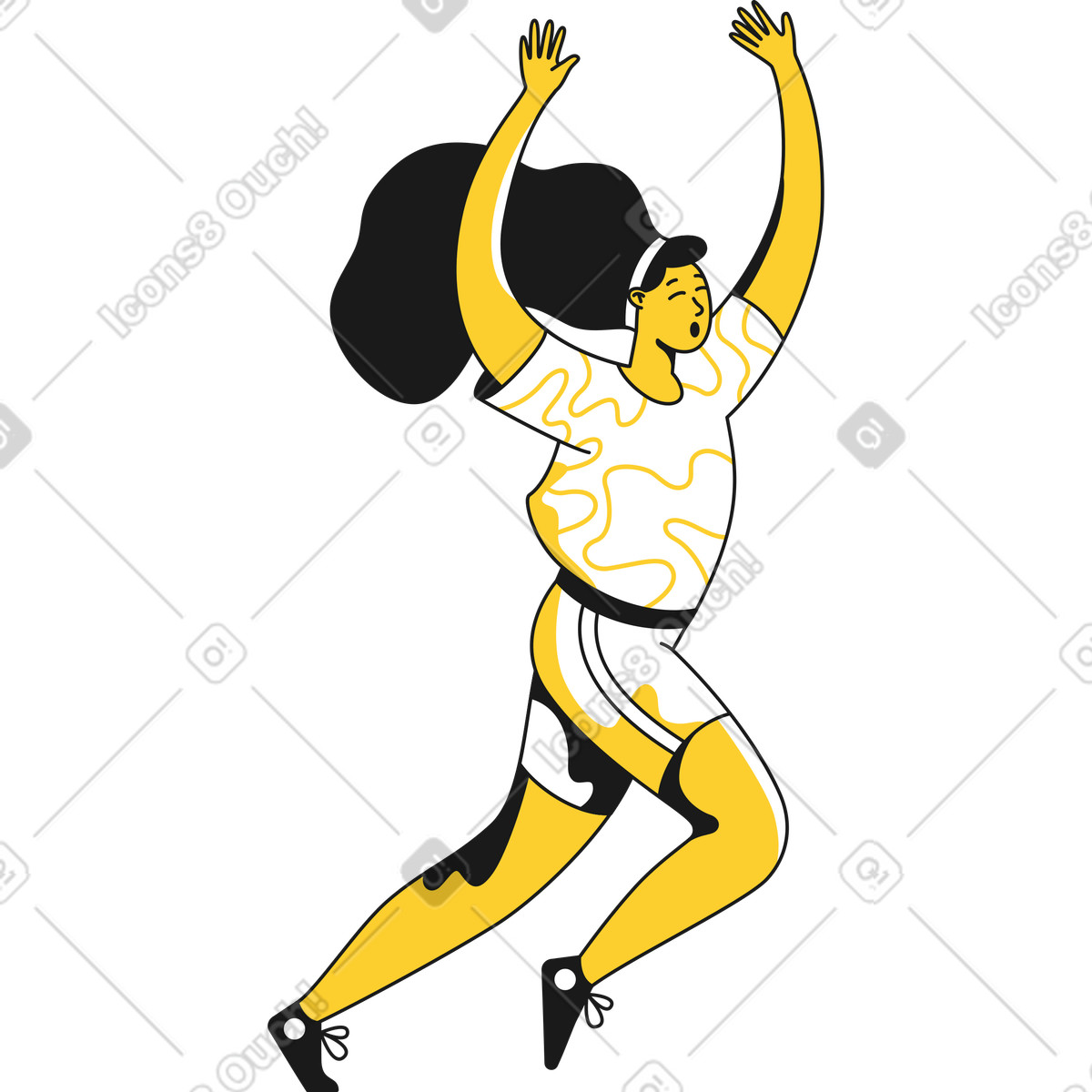下载 Taxi 风格的 亚军女人 插画，支持 PNG、SVG 格式
