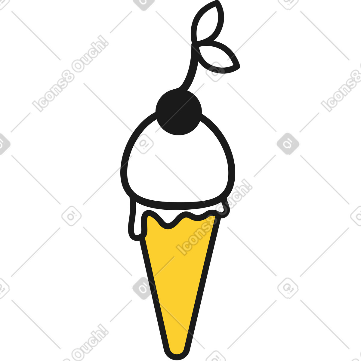 下载 Taxi 风格的 蛋卷冰淇淋 插画，支持 PNG、SVG 格式