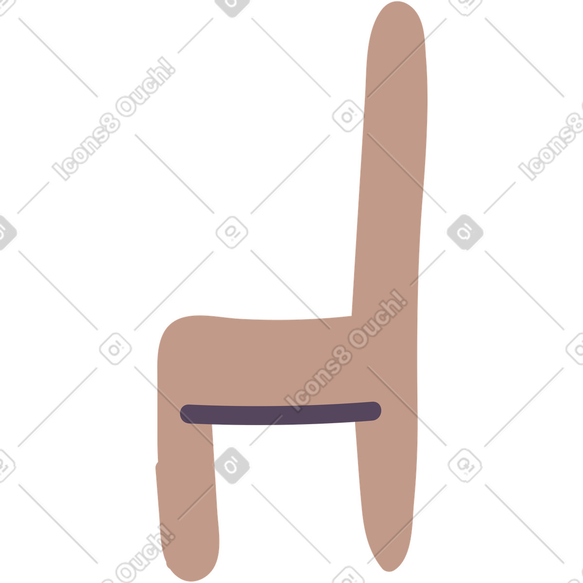 Chair illustration in Pluto style download in PNG, SVG