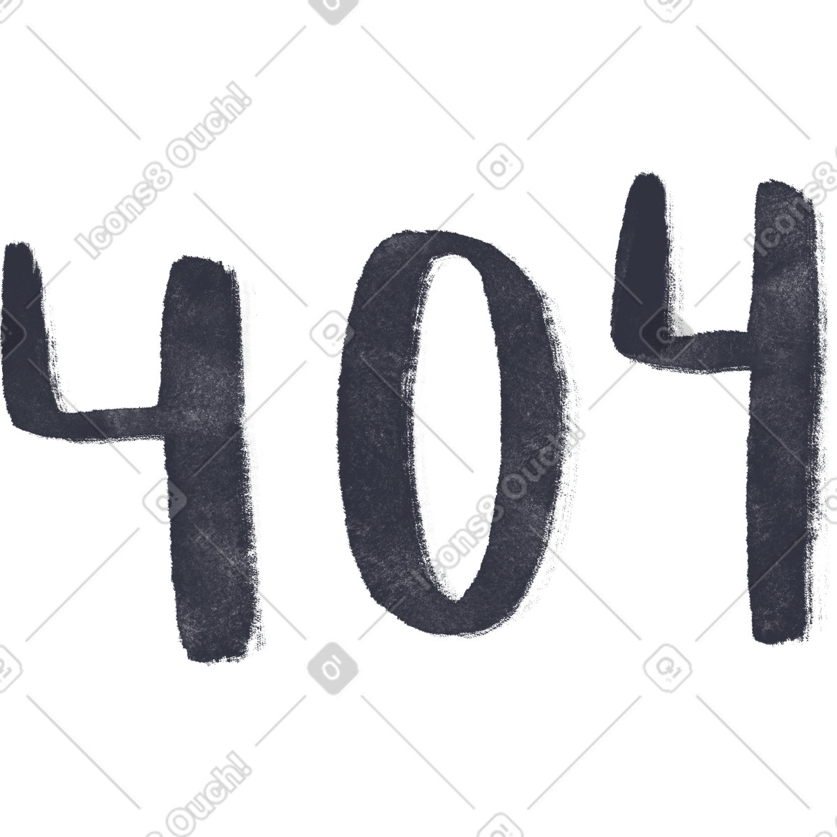 Numero nero 404 illustrazione in stile Inky scarica in PNG, SVG