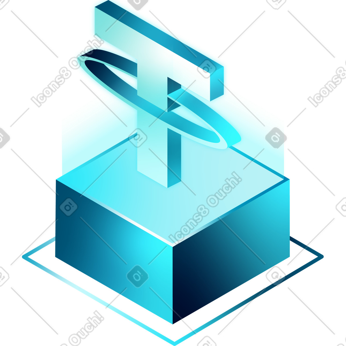 Isometric tether icon illustration in PNG, SVG
