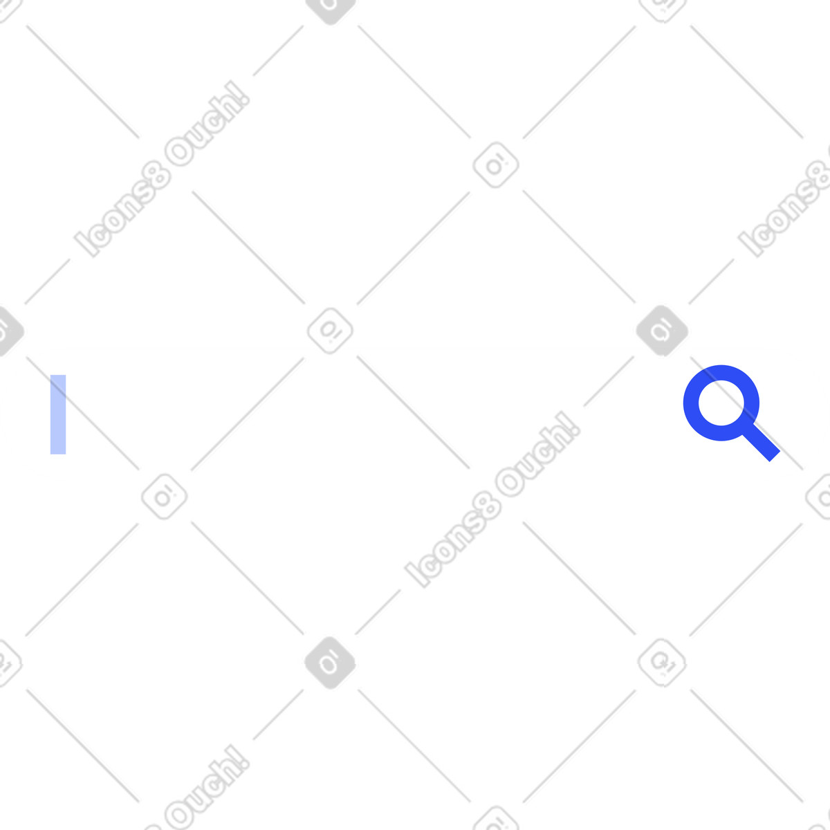 White empty search box with magnifier icon illustration in System style download in PNG, SVG