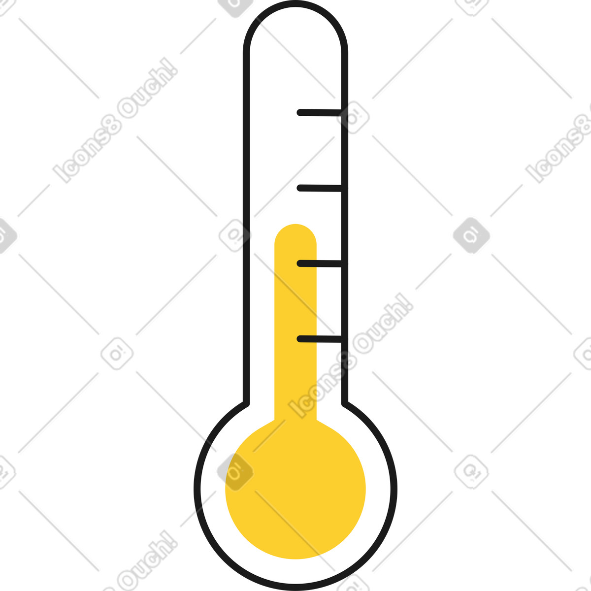 Thermometer-Illustration im Taxi-Stil als Download in PNG, SVG