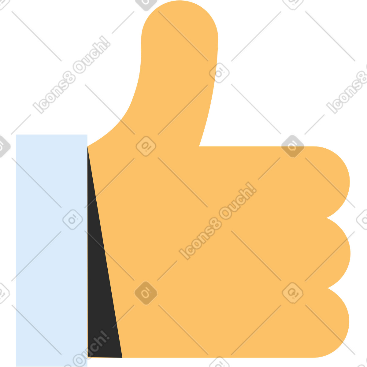 Ilustração de Hand thumb up-grade em no estilo Marginalia para baixar em PNG, SVG