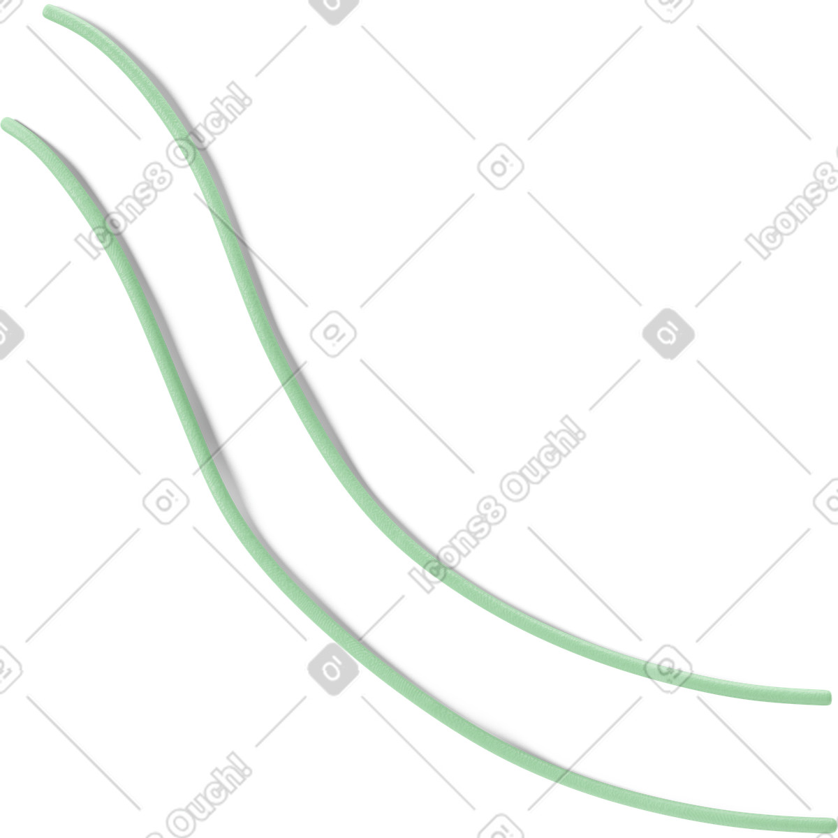 Due linee verdi ondulate illustrazione in stile 3D Stripy scarica in PNG, SVG