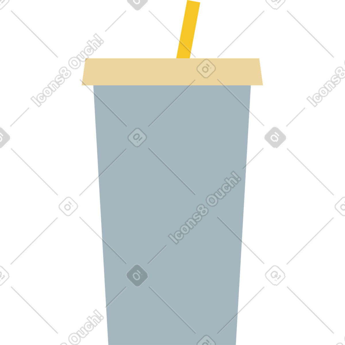 Bicchiere di carta con cannuccia illustrazione in stile Catchy scarica in PNG, SVG